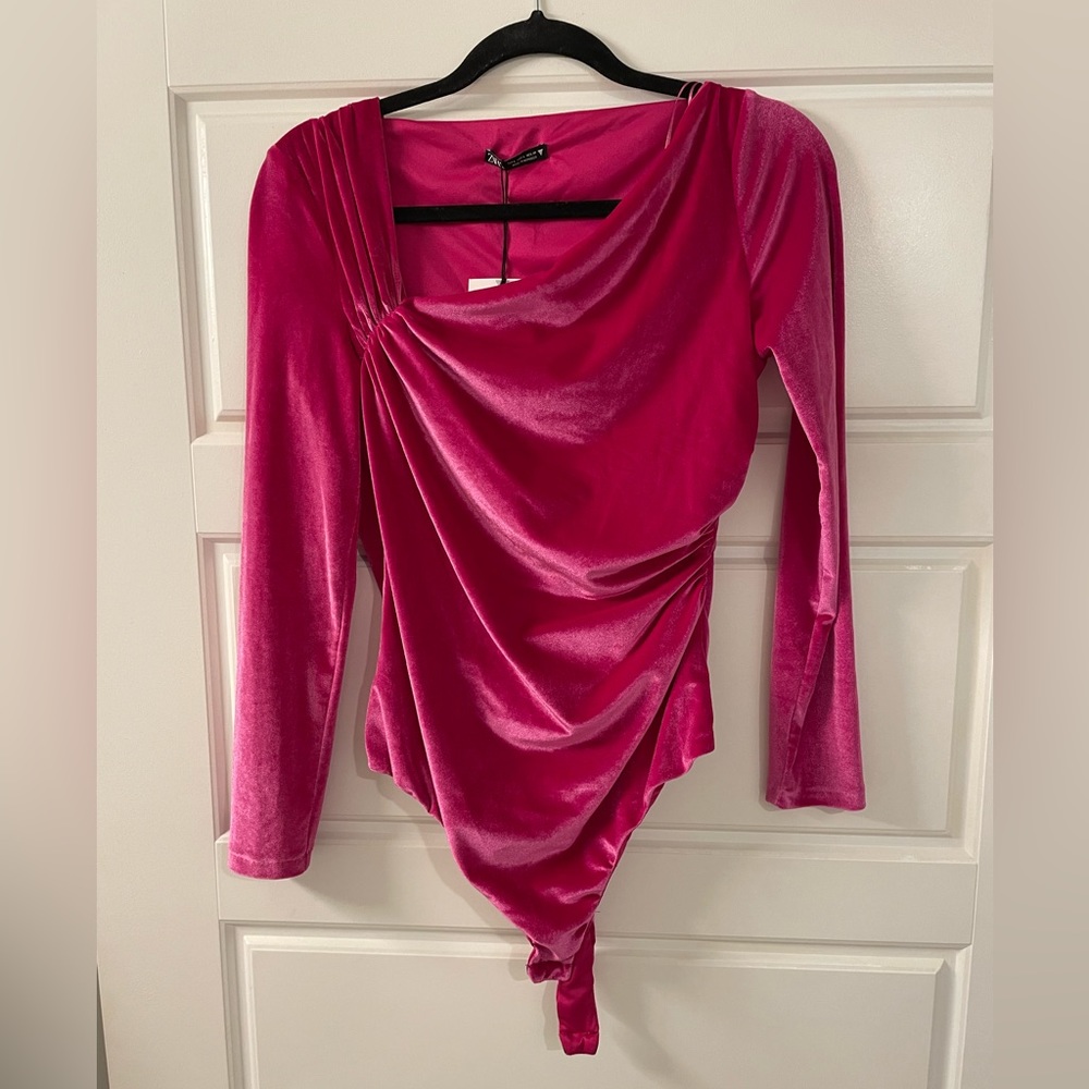 Zara velvet bodysuit